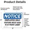 Signmission Employees Only Visitors Must Sign, Vinyl Decal, 7in W x 5in L, 2PK OS-2PACK-NS-D-57-L-12006 - alternate 6